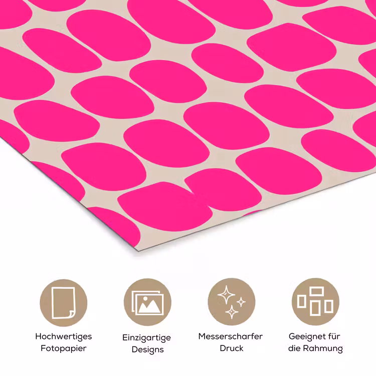 Stippen - Patroon - Roze poster papier klein 62 -tcloseup_DE