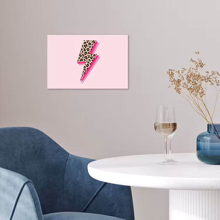 Stippen - Roze - Bliksem poster papier klein -sfeer3