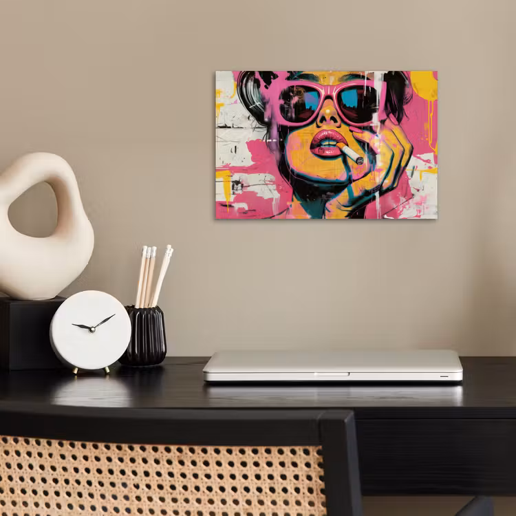 Portret - Vrouw - Abstract - Zonnebril poster papier klein -sfeer1