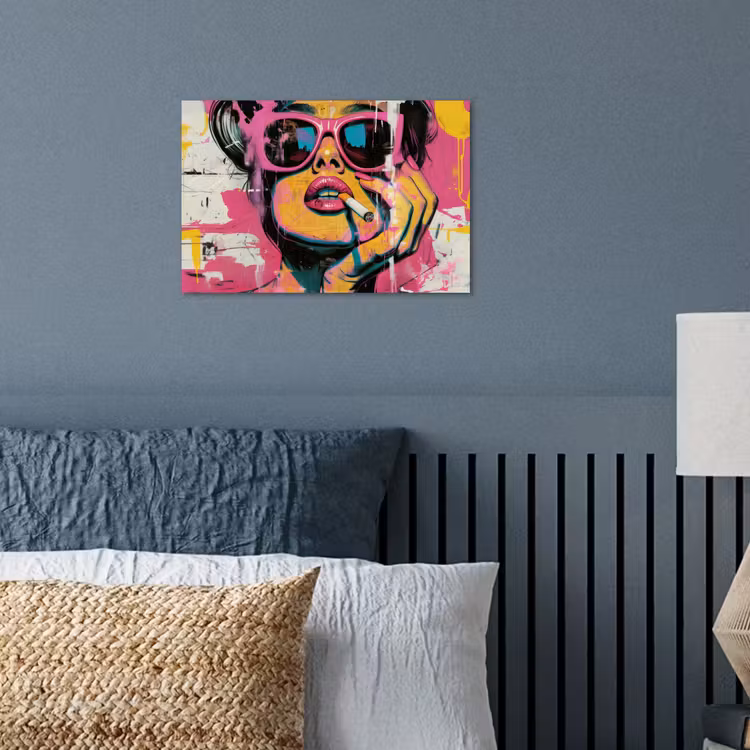 Portret - Vrouw - Abstract - Zonnebril poster papier klein -sfeer2