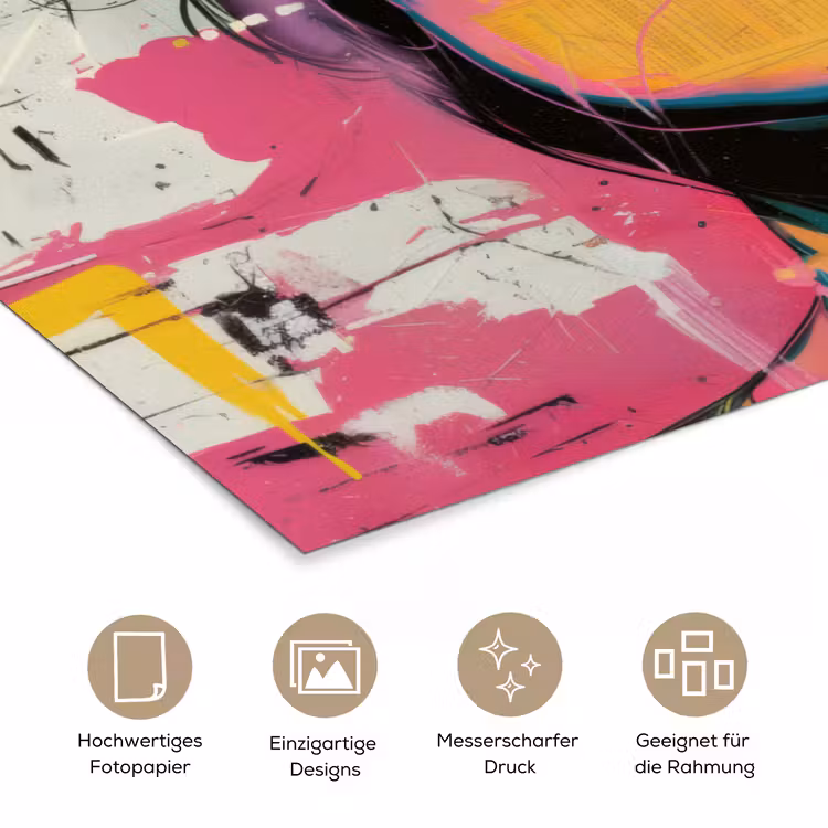 Portret - Vrouw - Abstract - Zonnebril poster papier klein -tcloseup_DE