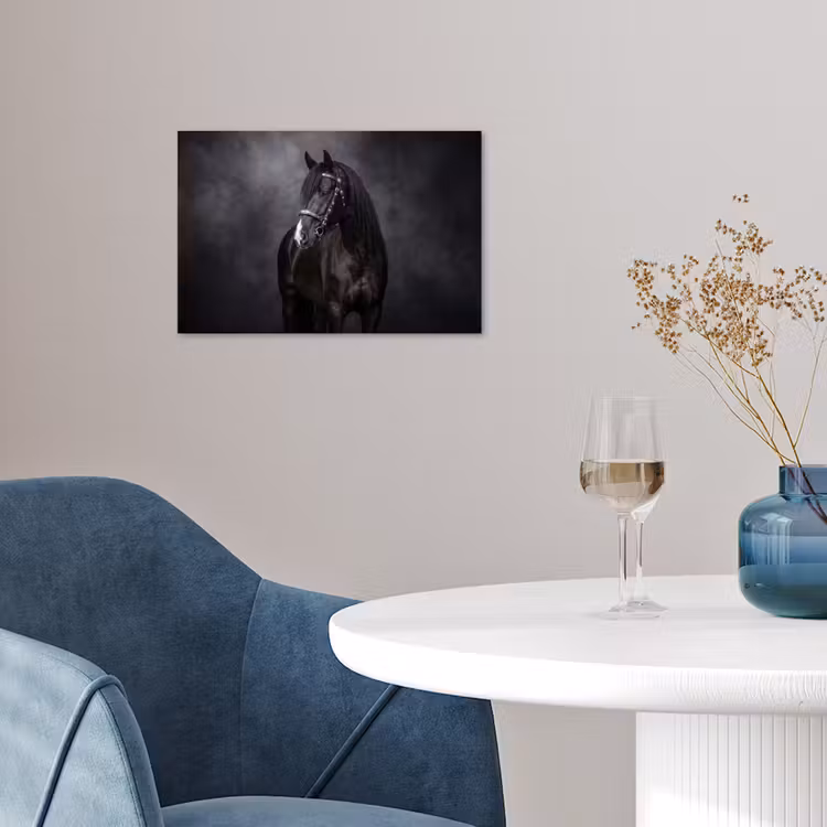 Portret - Paard - Zwart poster papier klein -sfeer3