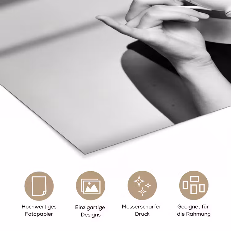 Portret - Thee - Vrouw poster papier klein -tcloseup_DE