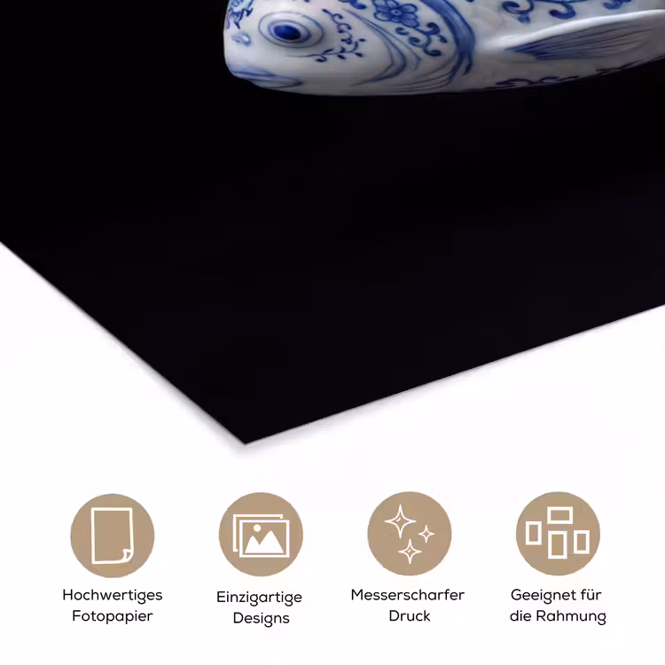 Porselein - Goudvis - Delfts - Blauw poster papier klein -tcloseup_DE