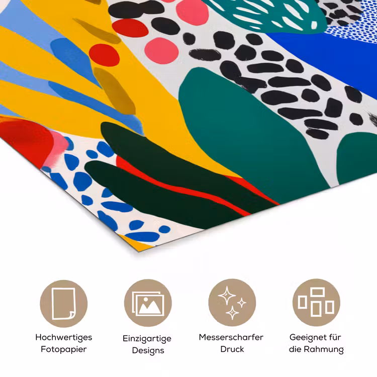 Stippen - Vormen - Modern - Kleuren poster papier klein -tcloseup_DE