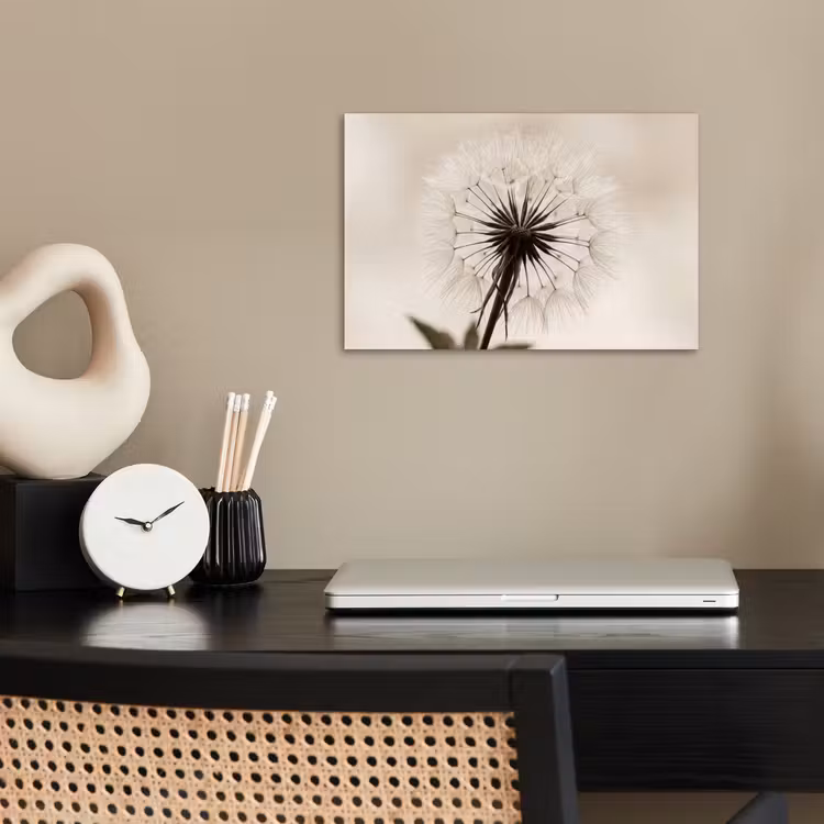 Paardenbloem - Minimalistisch - Wit poster papier klein -sfeer1