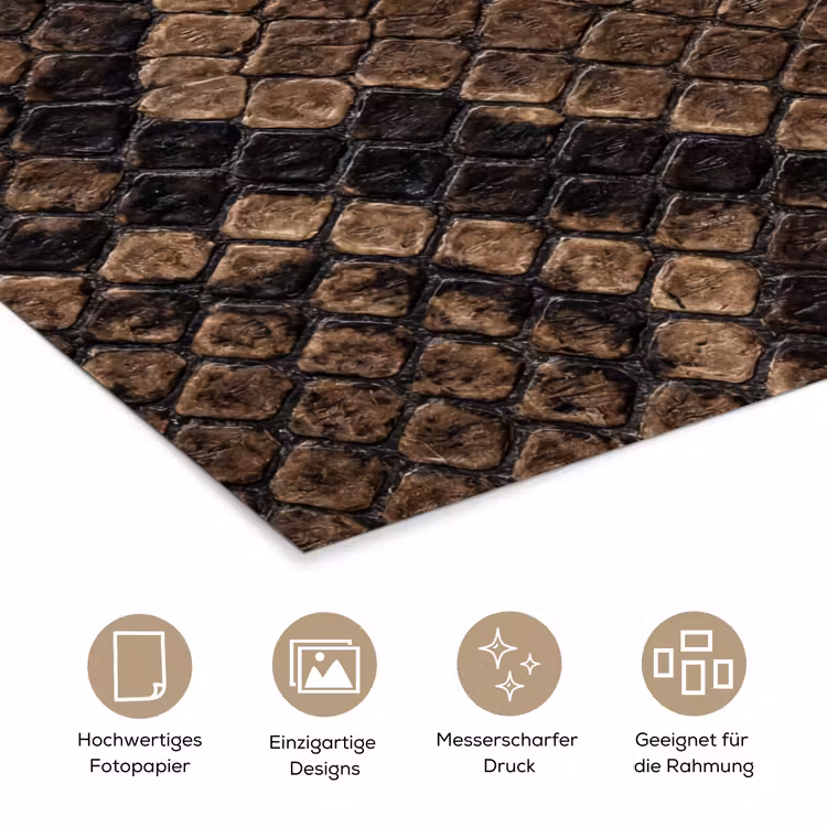 Python - Schubben - Brons poster papier klein -tcloseup_DE