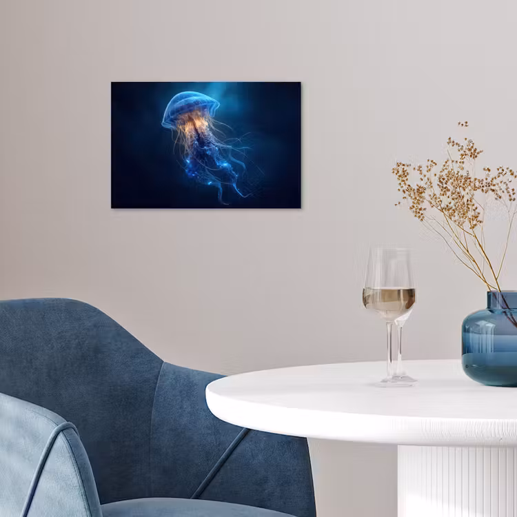 Kwal - Lichtgevend - Tentakels - Blauw poster papier klein -sfeer3