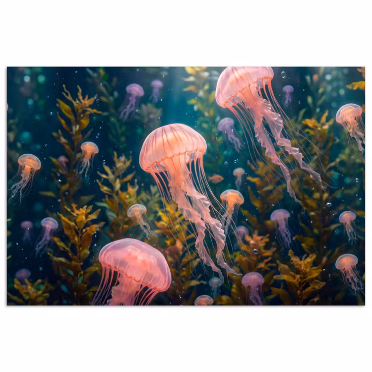 Kwal - Roze - Onderwater - Zeeleven - Dieren poster papier klein -3d