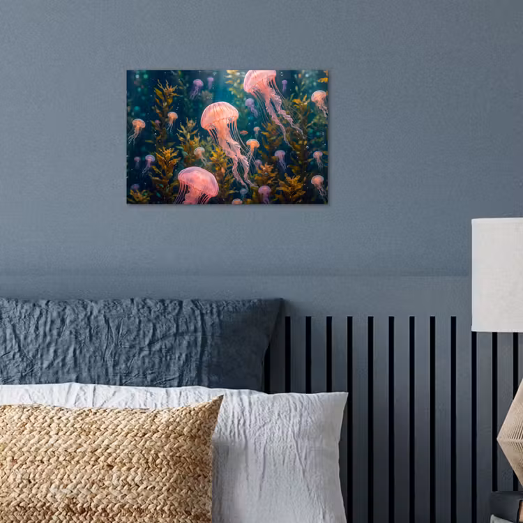Kwal - Roze - Onderwater - Zeeleven - Dieren poster papier klein -sfeer2