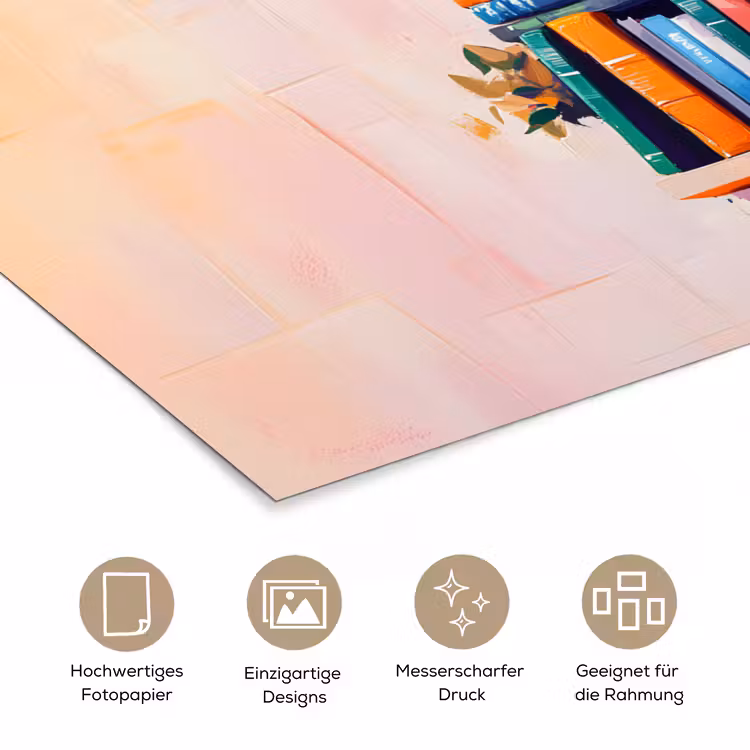 Planken - Boeken - Bladeren poster papier klein -tcloseup_DE