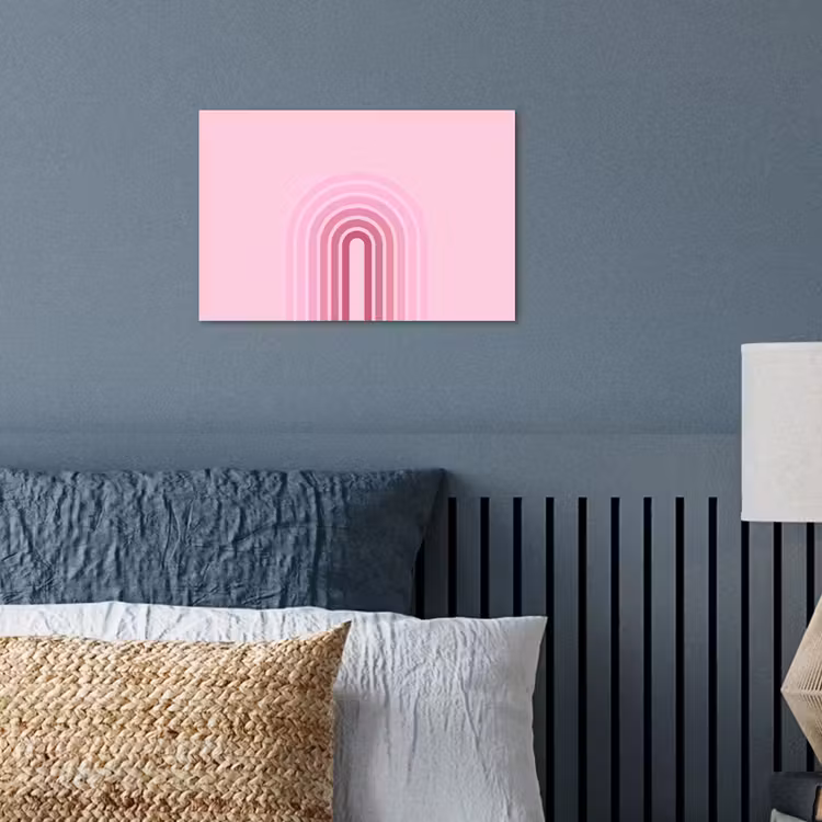 Regenboog - Roze - Abstract - Modern - Minimalistisch poster papier klein -sfeer2