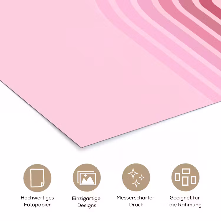 Regenboog - Roze - Abstract - Modern - Minimalistisch poster papier klein -tcloseup_DE