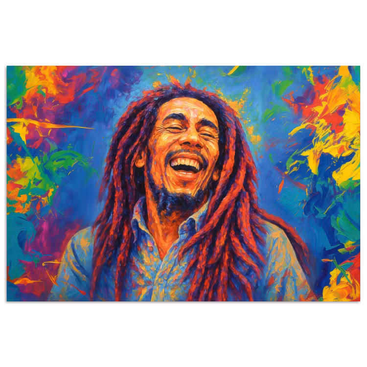 Regenboogkleuren - Man - schilderij poster papier klein -3d