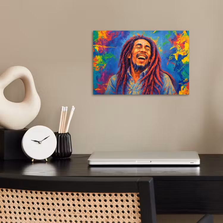 Regenboogkleuren - Man - schilderij poster papier klein -sfeer1