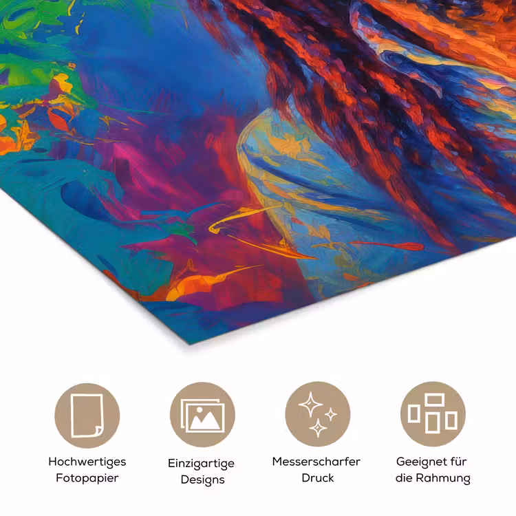 Regenboogkleuren - Man - schilderij poster papier klein -tcloseup_DE
