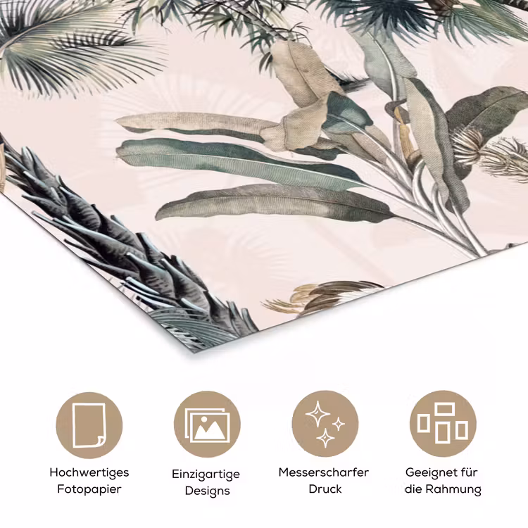 Retro - Jungle - Natuur - Dieren poster papier klein -tcloseup_DE