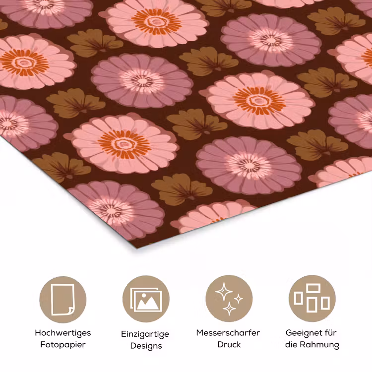Retro - Madelief - Roze poster papier klein 62 -tcloseup_DE