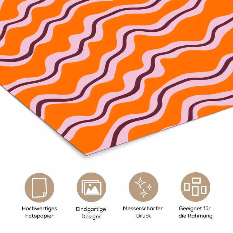 Retro - Golvend - Oranje poster papier klein 62 -tcloseup_DE