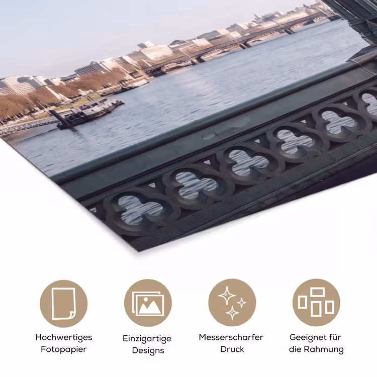 Reuzenrad - Londen - Stad - Architectuur - Brug poster papier klein -tcloseup_DE