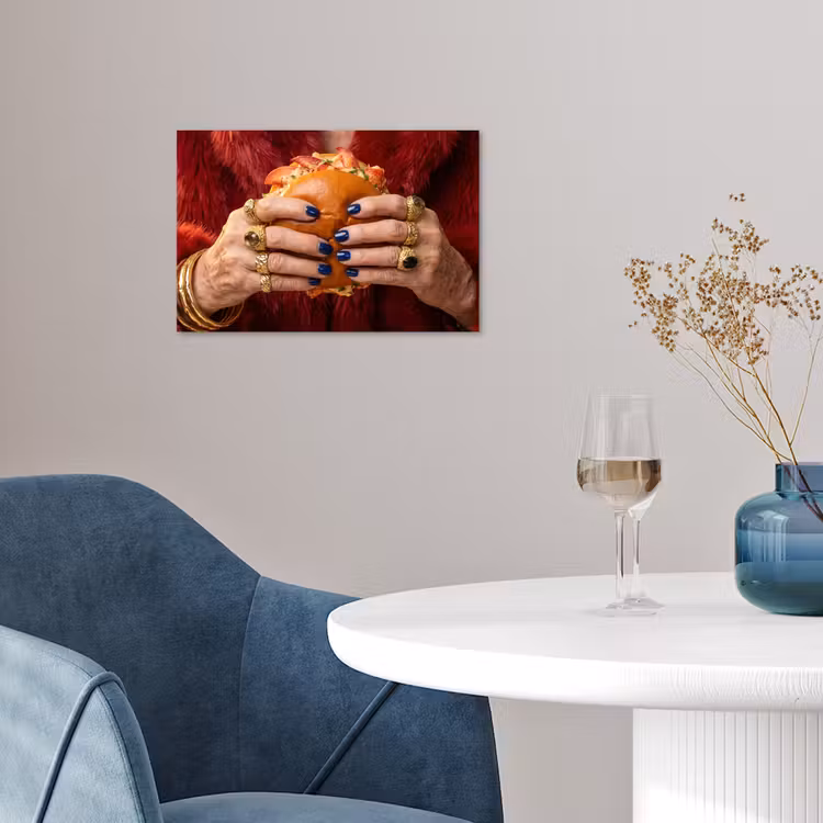 Broodje - Bontjas - Goud poster papier klein -sfeer3