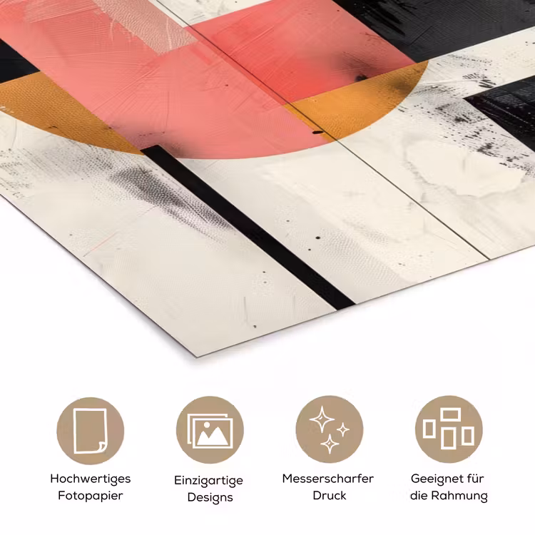 Roze - Abstract - Aesthetic - Modern - Vormen poster papier klein -tcloseup_DE