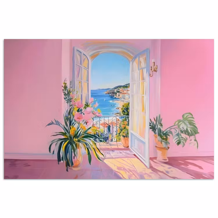 Roze - Buiten - Verf poster papier klein -3d