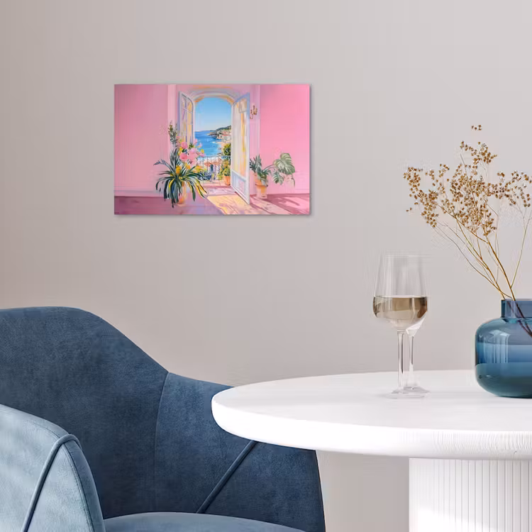 Roze - Buiten - Verf poster papier klein -sfeer3