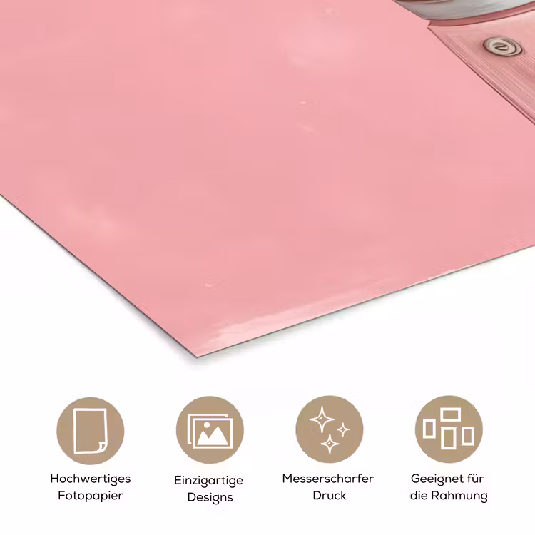 Roze - Mokkapot - Illustratie - Koffie poster papier klein -tcloseup_DE