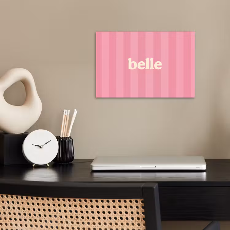 Roze - Gestreept - Belle poster papier klein -sfeer1