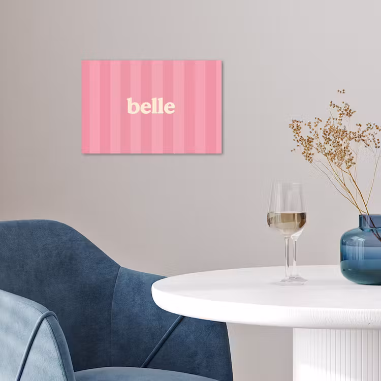 Roze - Gestreept - Belle poster papier klein -sfeer3