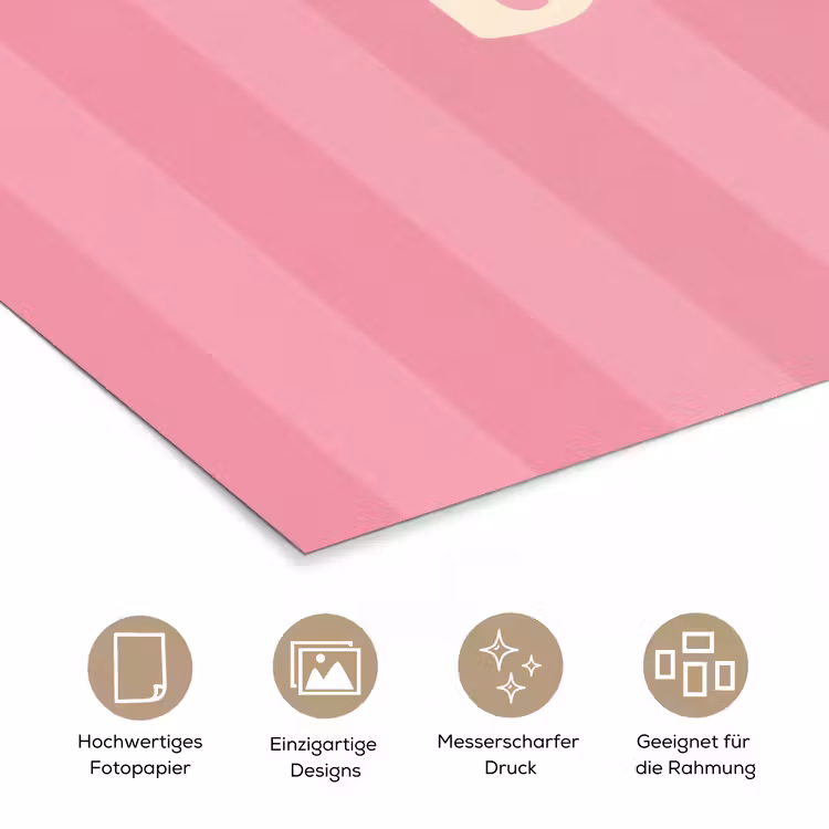 Roze - Gestreept - Belle poster papier klein -tcloseup_DE