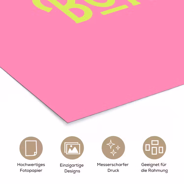 Roze - Groene Bonjour - art-deco poster papier klein -tcloseup_DE