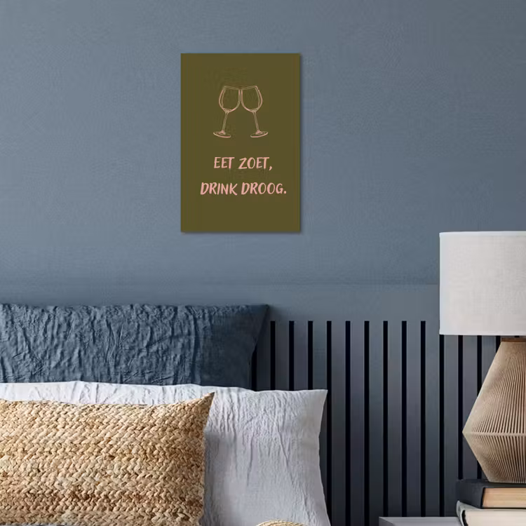 Roze - Groen - Wijn - Quote poster papier klein -sfeer2