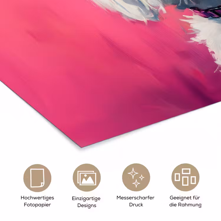 Pink - Hond - Bubbel poster papier klein -tcloseup_DE