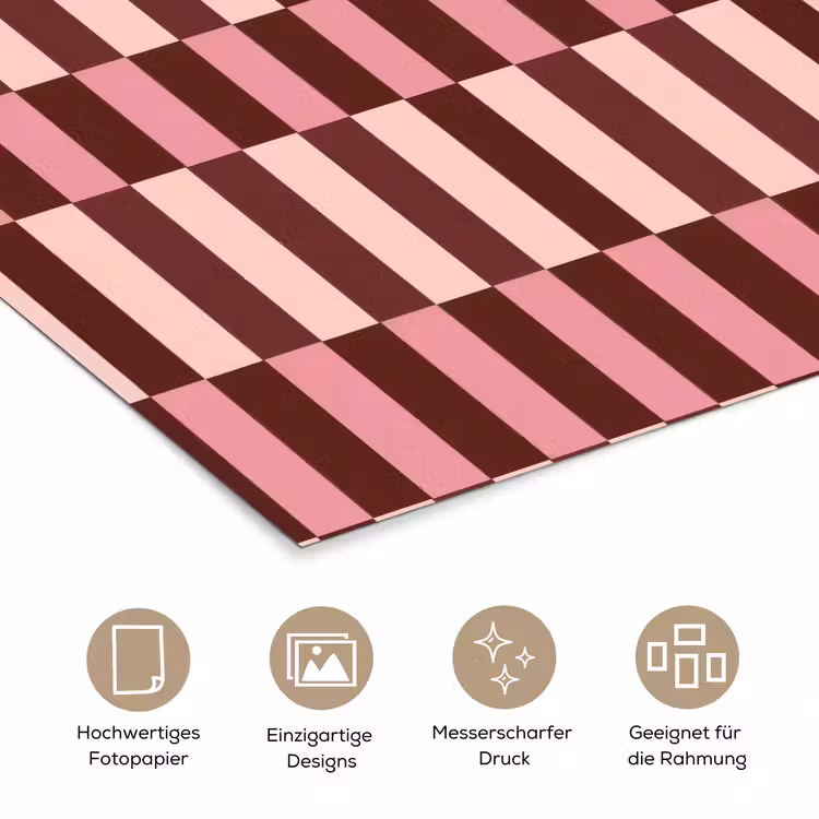 Roze - Rood - Blokjes poster papier klein 62 -tcloseup_DE