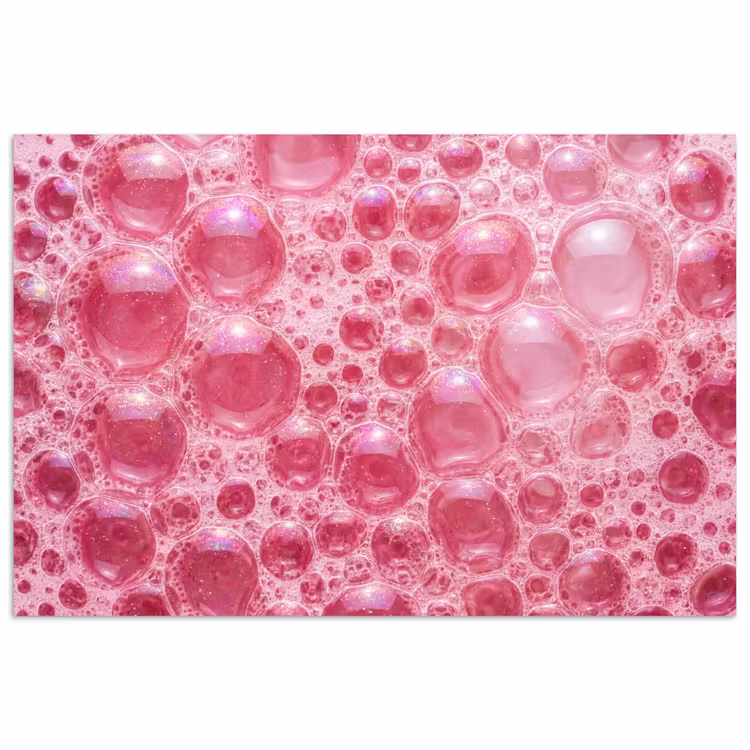Roze - Schuim - Bubbels poster papier klein -3d