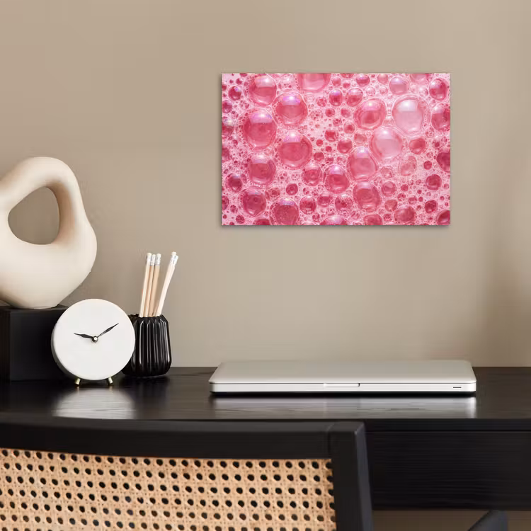 Roze - Schuim - Bubbels poster papier klein -sfeer1