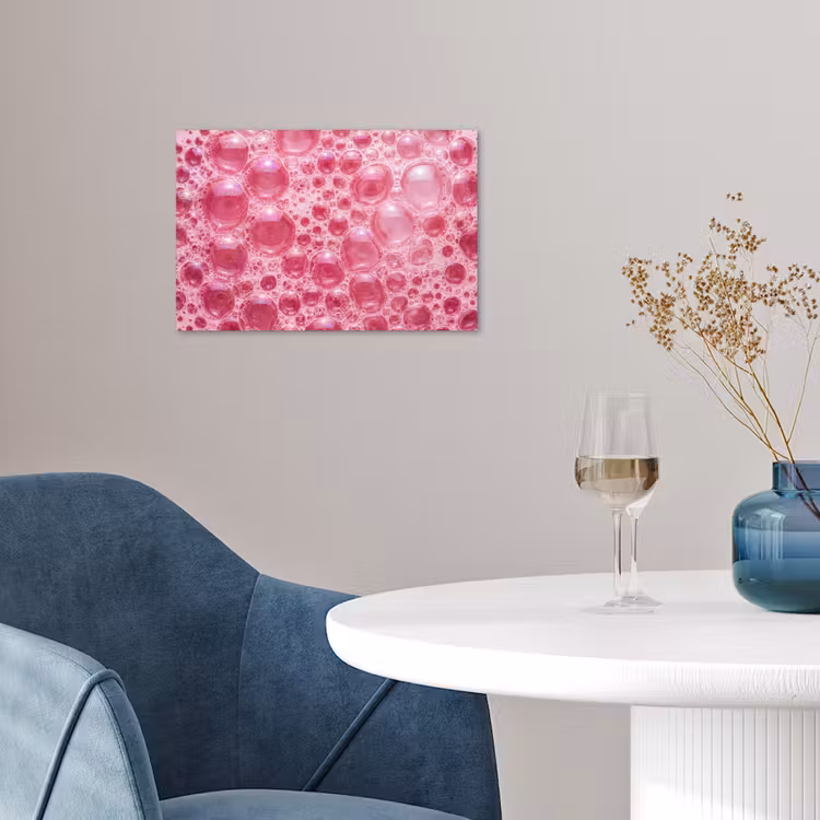 Roze - Schuim - Bubbels poster papier klein -sfeer3