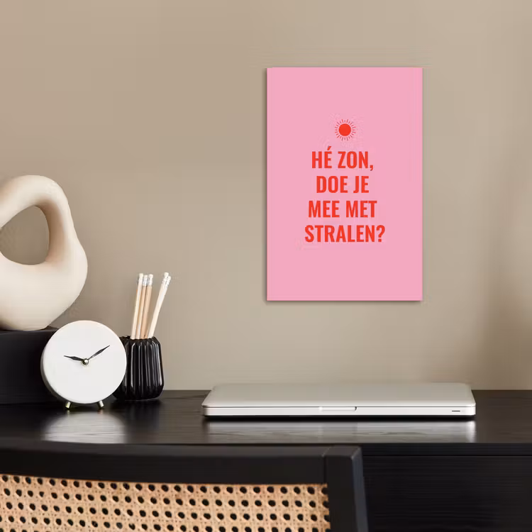 Roze - Zon - Quote poster papier klein -sfeer1