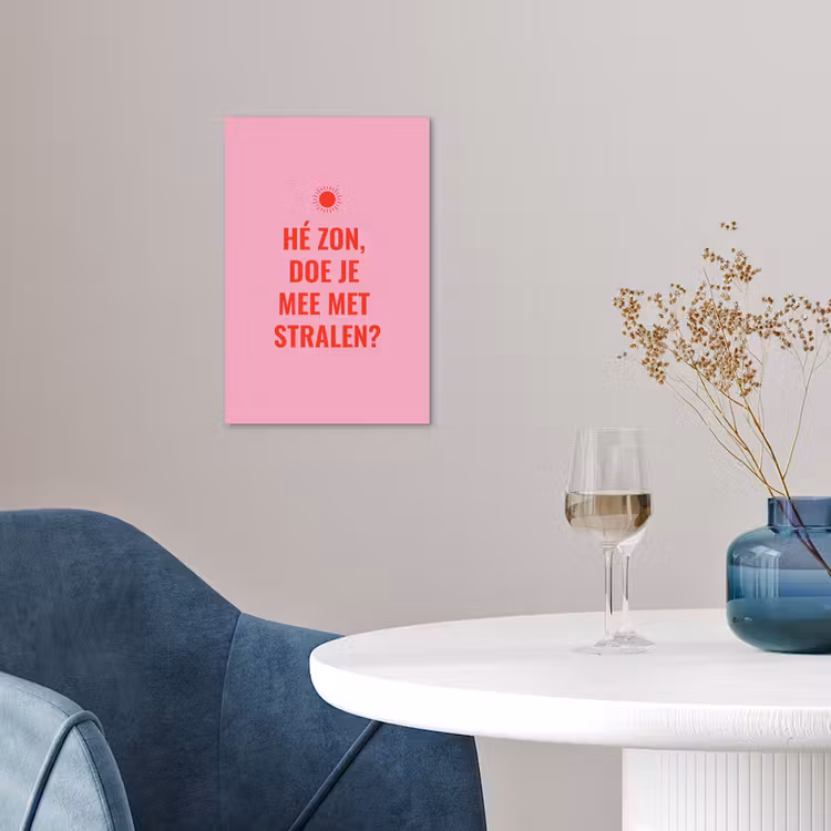 Roze - Zon - Quote poster papier klein -sfeer3