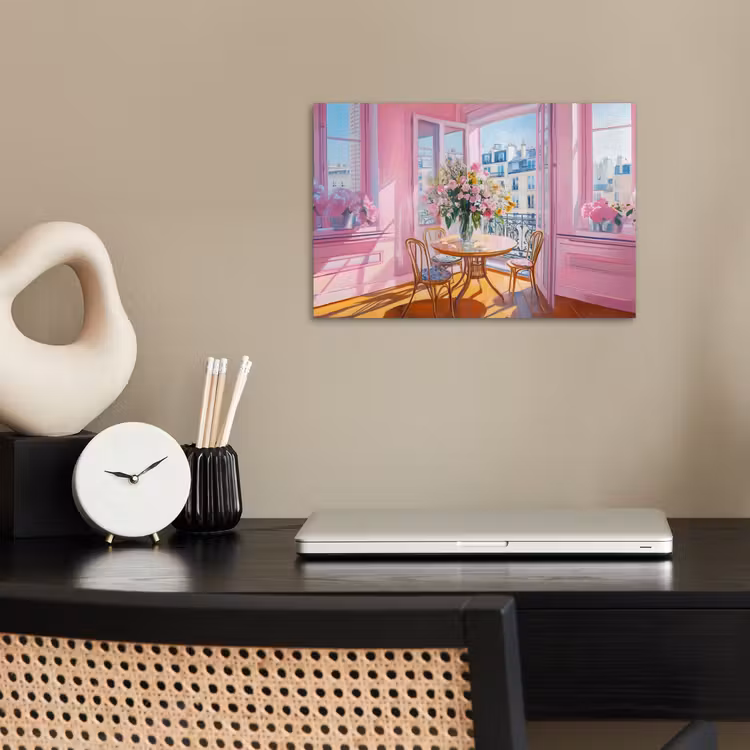 Pink - City - Bloemen poster papier klein -sfeer1