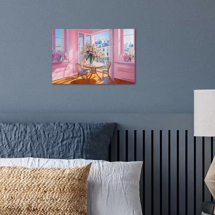 Pink - City - Bloemen poster papier klein -sfeer2