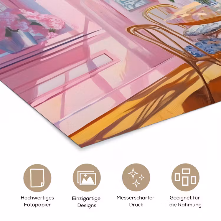 Pink - City - Bloemen poster papier klein -tcloseup_DE