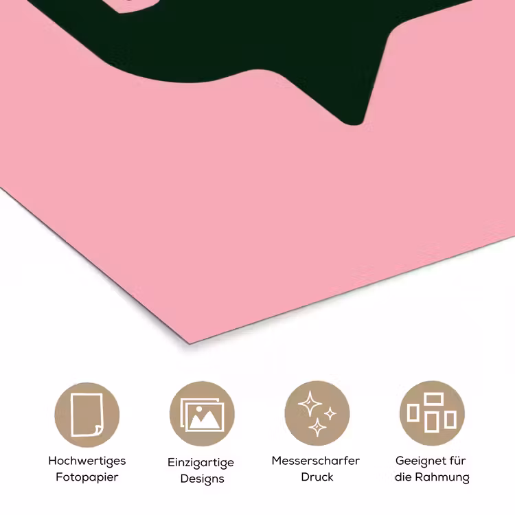 Roze - Tekstwolk - Groen - BLAH BLAH BLAH poster papier klein -tcloseup_DE