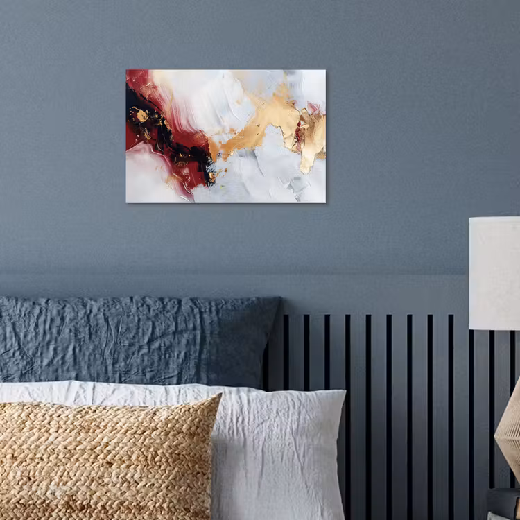 Rood - Abstract - Goud - Modern poster papier klein -sfeer2