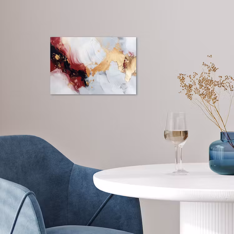 Rood - Abstract - Goud - Modern poster papier klein -sfeer3