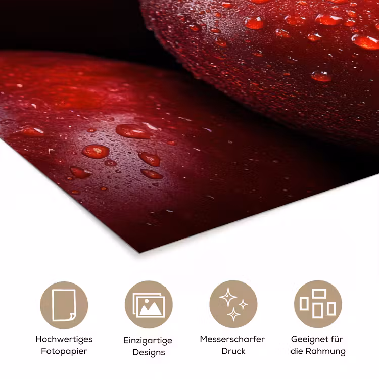 Rood - Appels - Fruit poster papier klein -tcloseup_DE
