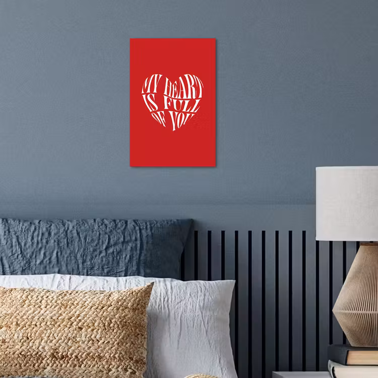 Rood - Hart- Tekst - Valentijn poster papier klein -sfeer2
