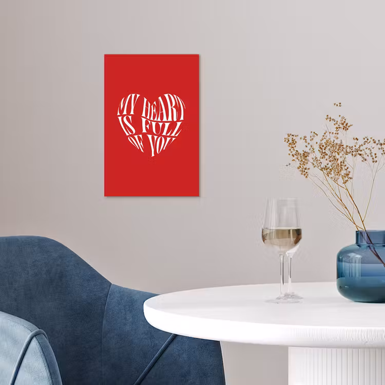 Rood - Hart- Tekst - Valentijn poster papier klein -sfeer3